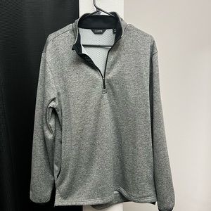 CUTS Clothing 1/4 Zip Split Hem Fleece Sweatshirt